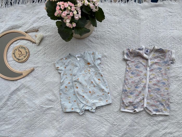 Lot de deux combishort / salopette , taille 3mois, garçon