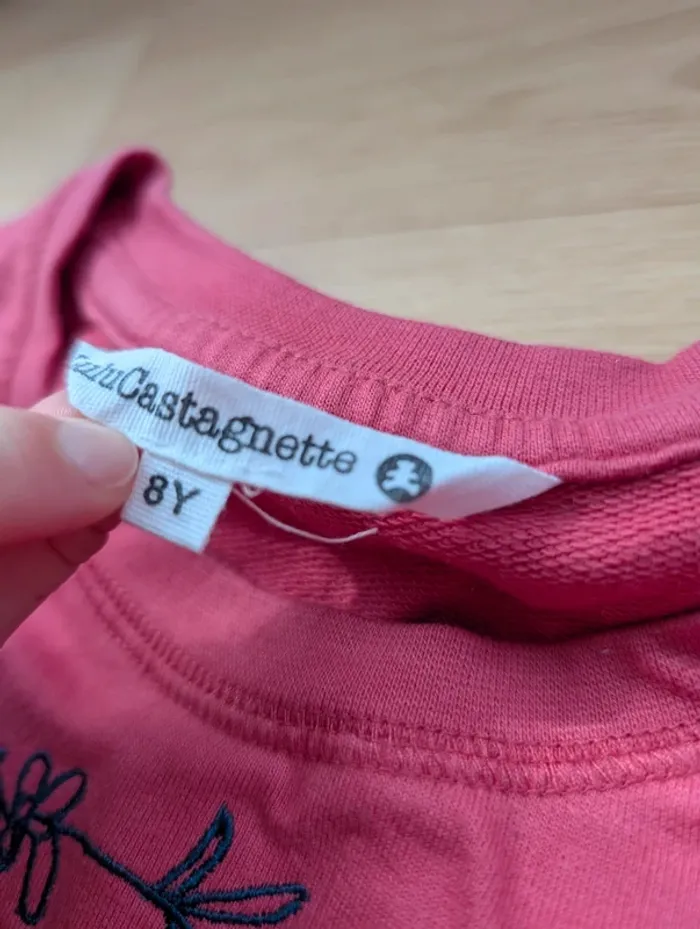 🌸 Sweat rose Lulu Castagnette – 8 ans - photo numéro 3