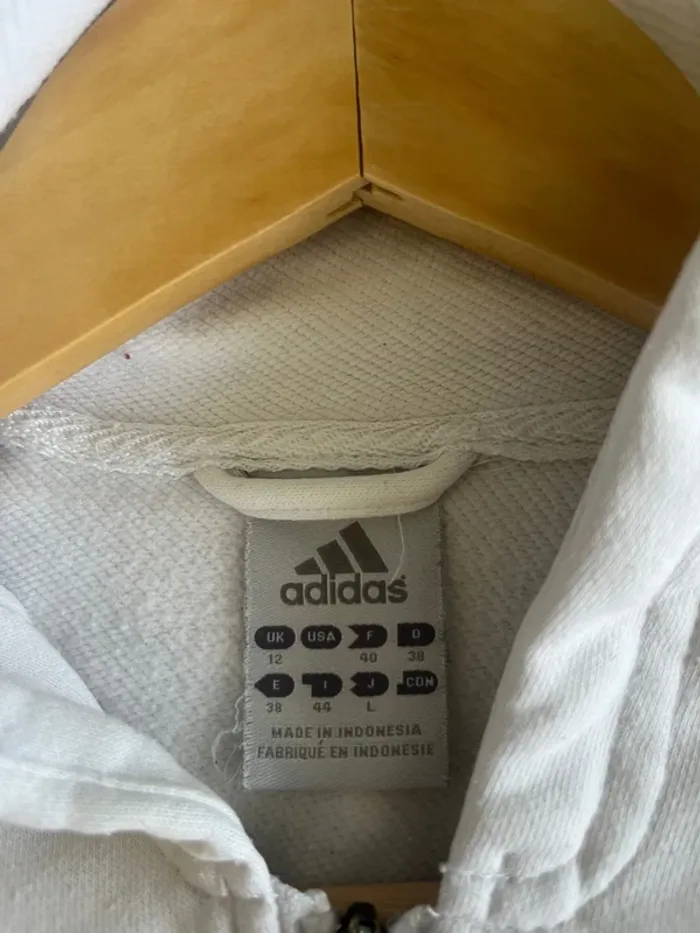 🔹 Gilet à Capuche Blanc – Adidas Vintage 🔹 - photo numéro 4