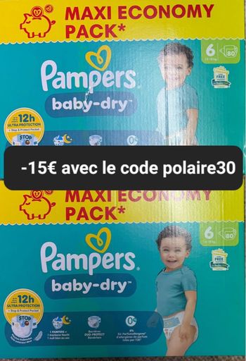 Deux carton couche Pampers taille 6 normal