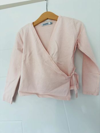 Gilet cache cœur Okaïdi rose en 5ans
