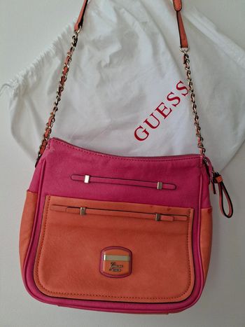 Sac bandoulière et portefeuille GUESS orange et fuschia
