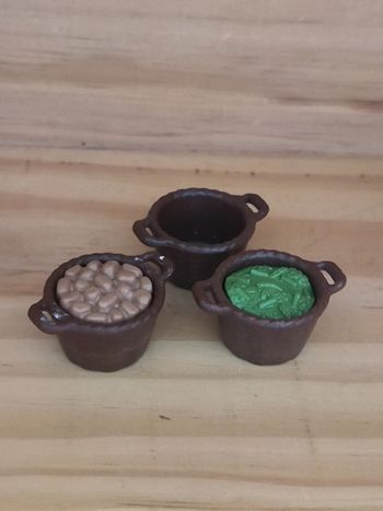 Playmobil 3 paniers en osier avec nourriture