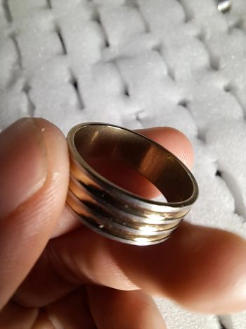 Bague acier inoxydable dorées