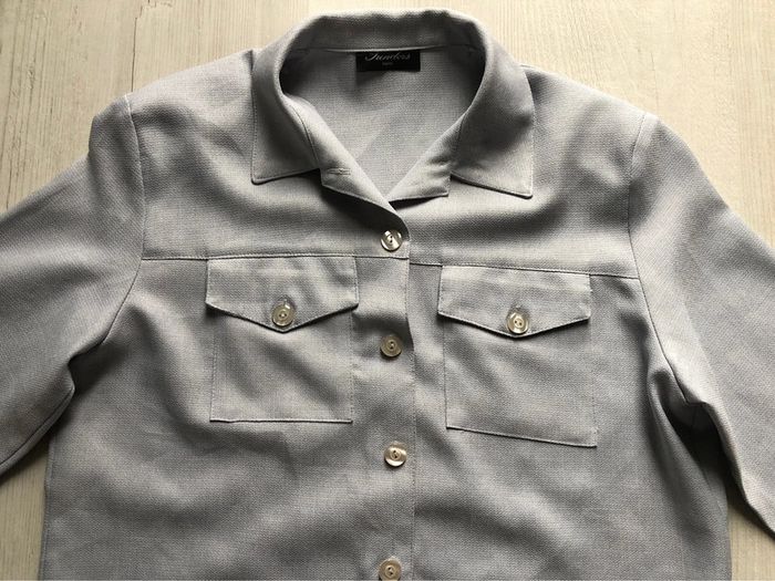 AN6- Ensemble robe longue + veste gris perle T 44-46 - photo numéro 14