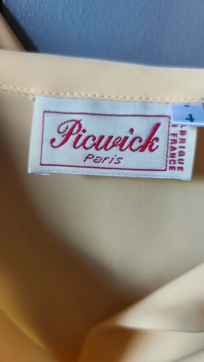 Blouse jaune 46 Picwick Made in France Paris - photo numéro 3