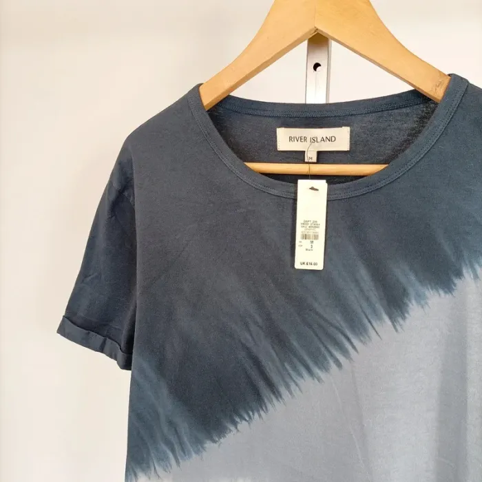 T-shirt tie and dye bleu/blanc - Taille M - River Island - Neuf A348 - photo numéro 3