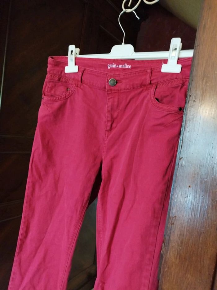 Jeans bordeaux droit Grain De Malice L/40 - photo numéro 6