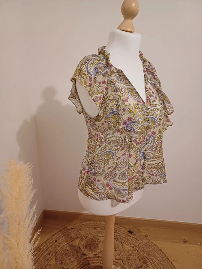 Blouse transparente à motifs Mango taille M 38 - photo numéro 6