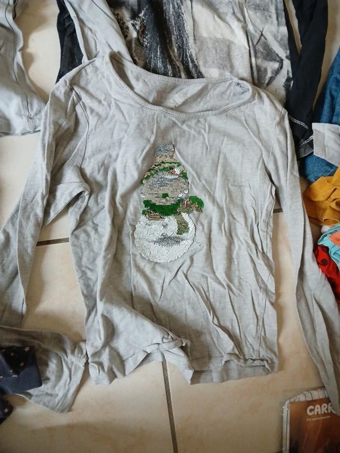 Lot de 8 tee shirt manches longues filles 8 ans - photo numéro 3