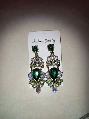 Boucles d'oreilles vert émeraude