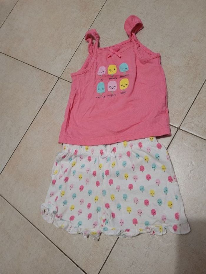 Ensemble débardeur et short bébé fille 18 mois