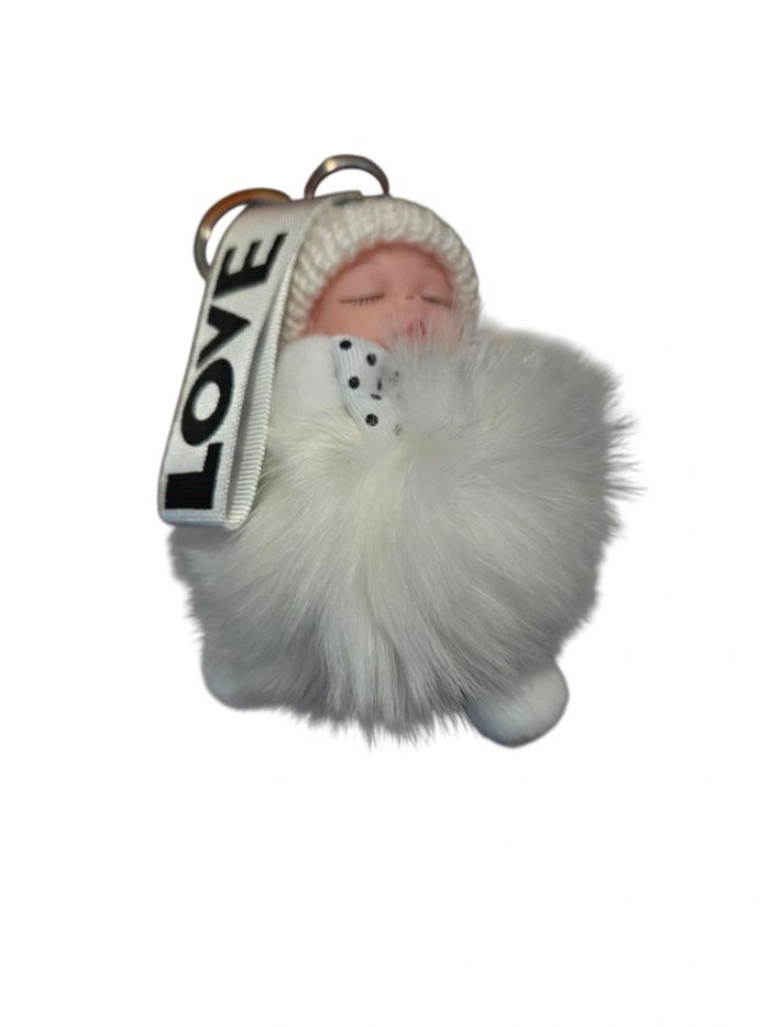 Porte-clefs bébé blanc