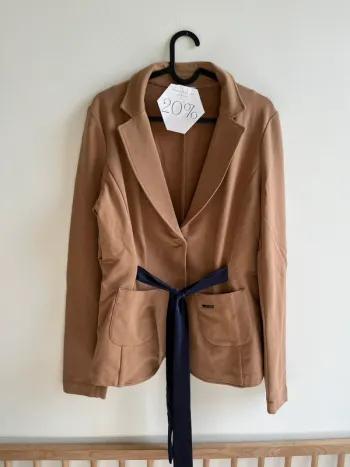 Blazer Liu-Jo camel avec ceinture bleu