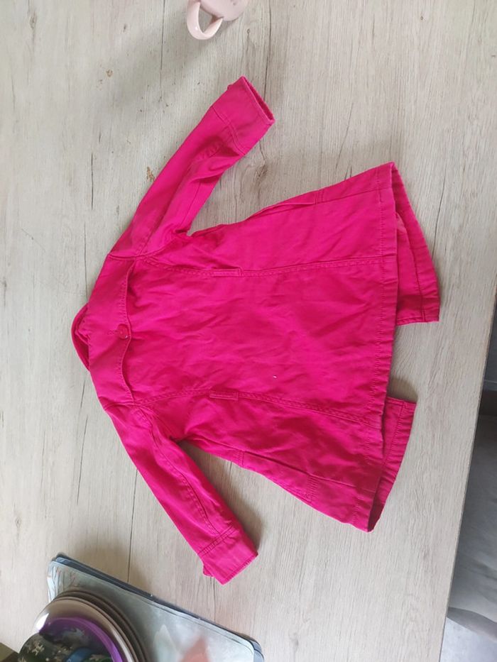 Veste longue,fille, rouge, Vynil Fraise, 4 ans, peu mise - photo numéro 5