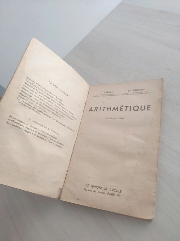 Livre ancien arithmétique classe de sixième Desbats Durand 1949 - photo numéro 6