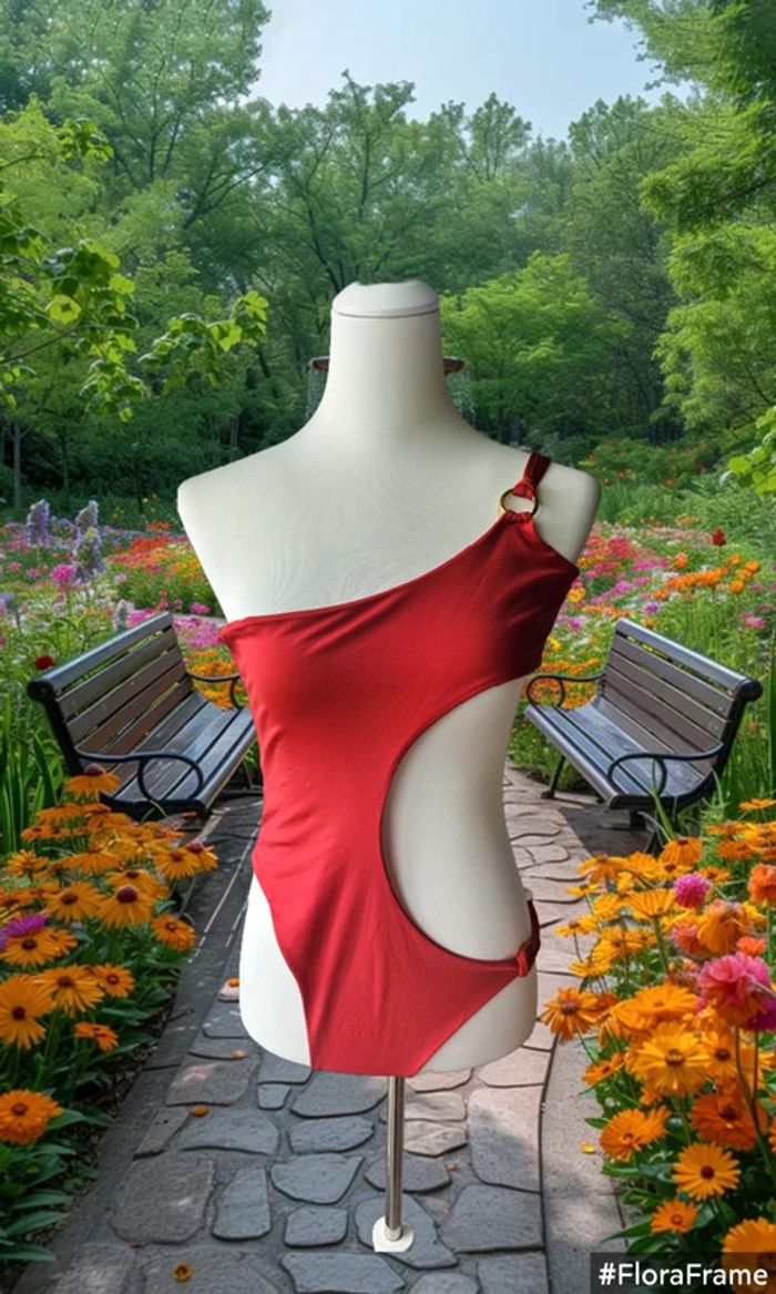 Maillot de bain 1 pièce original rouge, I saw it first, taille 42 - photo numéro 3