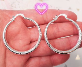 Créoles argent 925 poinçonné gravées
