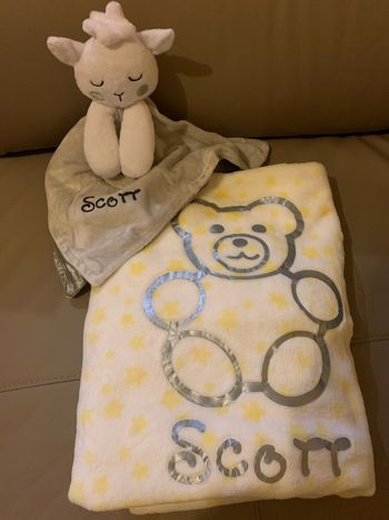 Ensemble plaid et doudou bébé