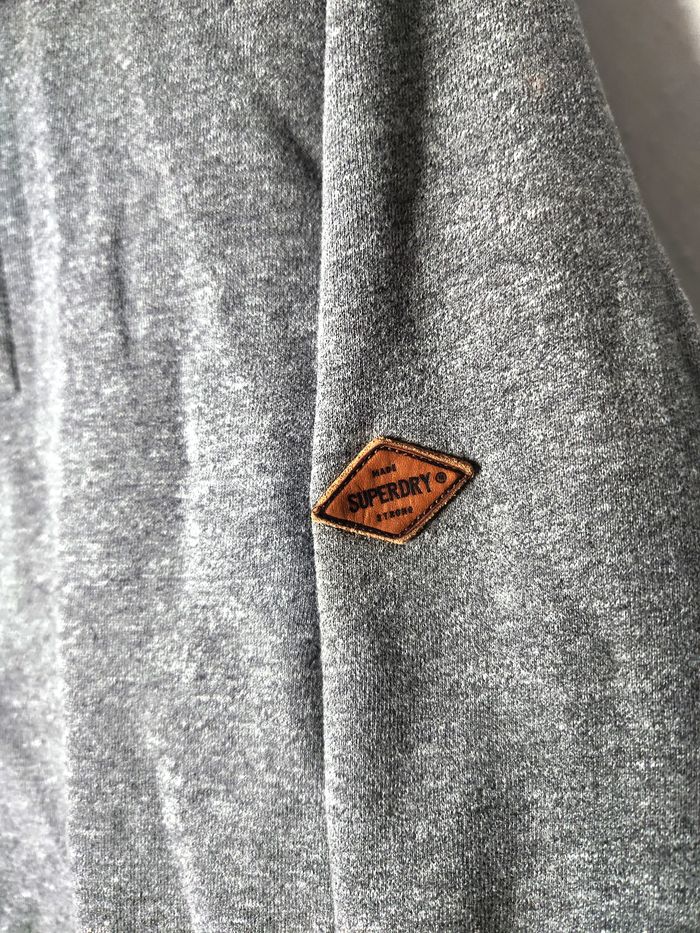 Sweat à Capuche Hoodie Superdry Gris Taille M Oversize - photo numéro 5