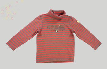 Tee-shirt sous-pull jersey rouge gris rayures Orchestra 4 ans 104 cm garçon