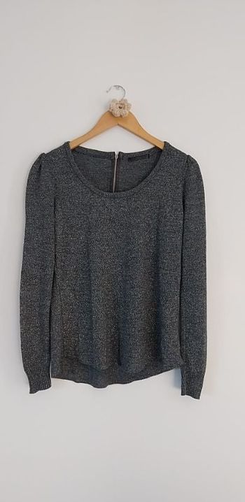 Joli pull gris fils argenté