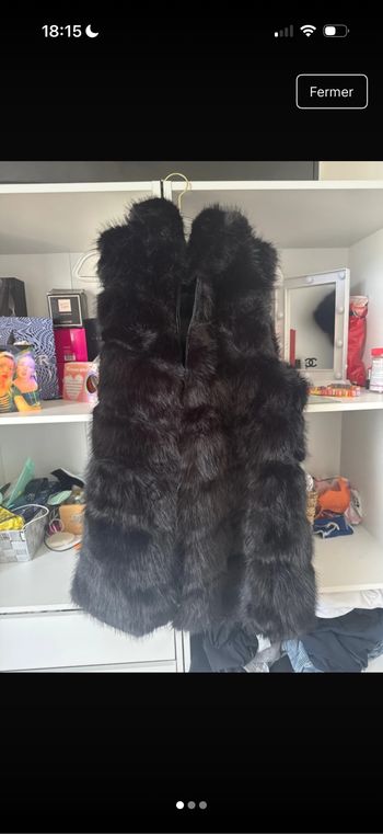 Veste sans manches avec fourrure