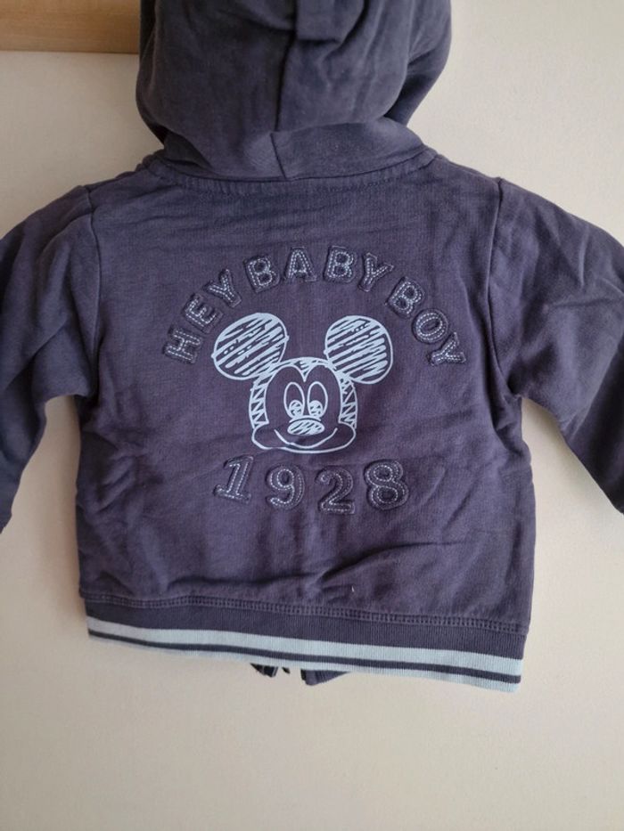Gilet zippé capuche Bébé garçon 6 mois Disney baby - photo numéro 3