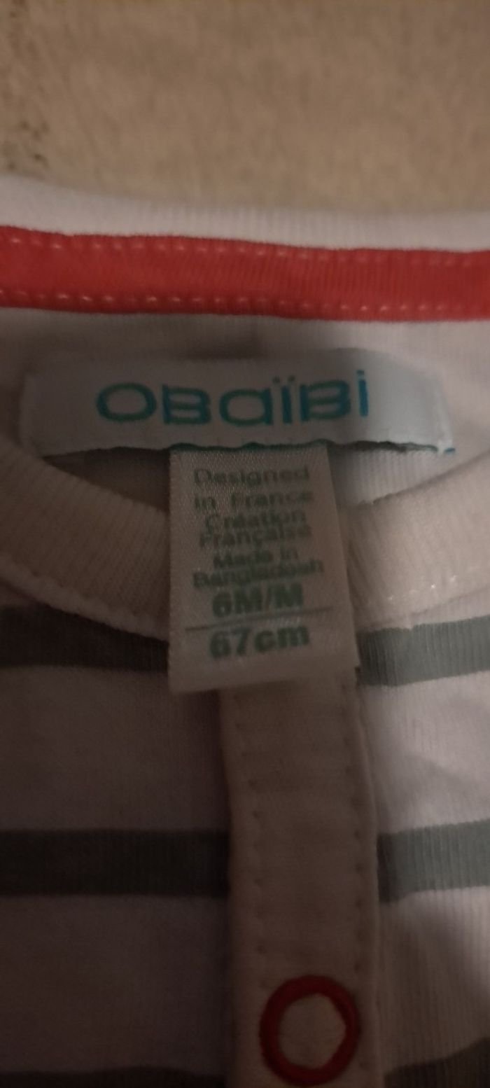 T-Shirt a manches longues Obaibi 6 mois - photo numéro 3
