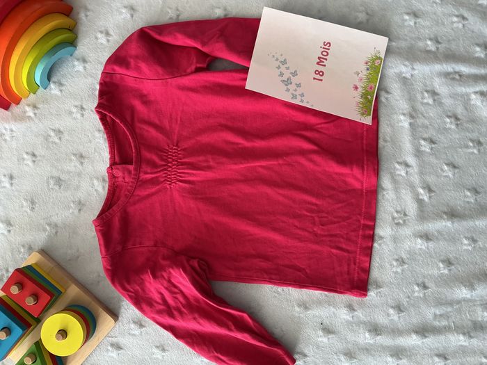 teeshirt manches longues fuchsia 18 mois vertbaudet - photo numéro 3