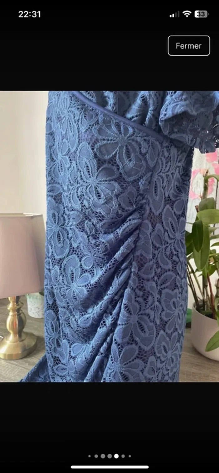 Magnifique robe en dentelle toute doublée en 44 excellent état - photo numéro 6