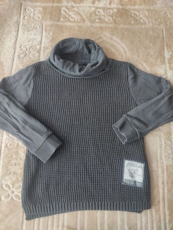 Pull en maille bi matière avec col taille 8 ans