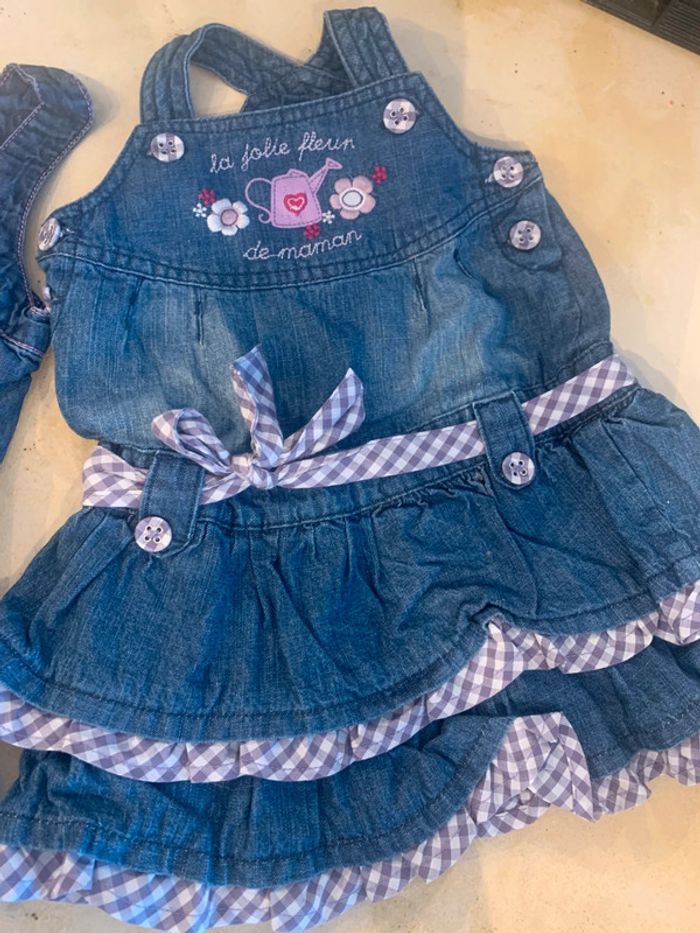 Lot 3 robes en jeans 6 mois fille ete bébé - photo numéro 2