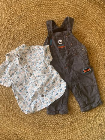 Ensemble salopette + chemise orchestra taille 3 mois