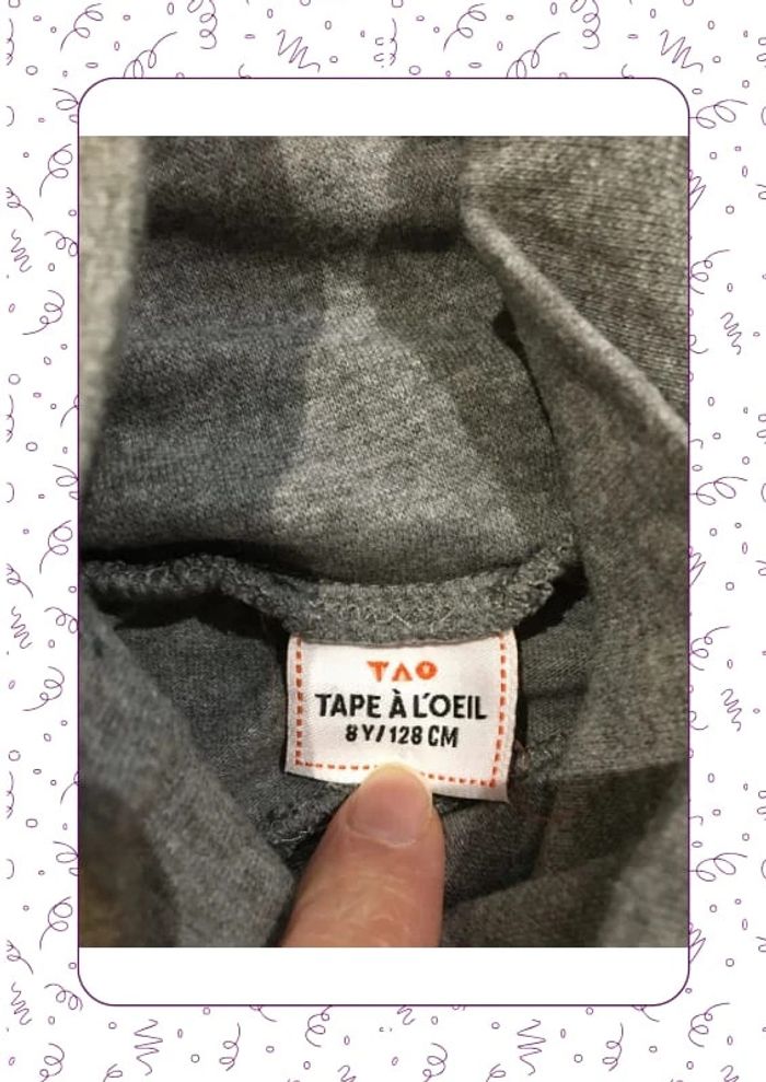 T-shirt col roulé gris tape à l’œil - photo numéro 3