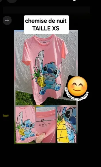 Chemise de nuit stitch fille /adolescente femme xs