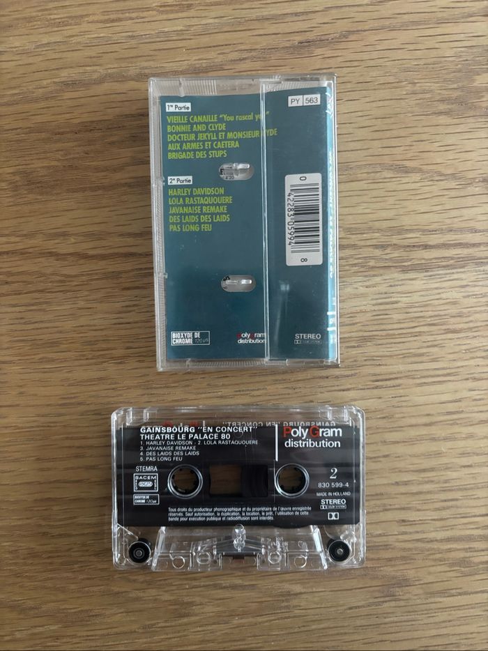 Cassette audio Serge Gainsbourg En concert le palace 80 - photo numéro 2