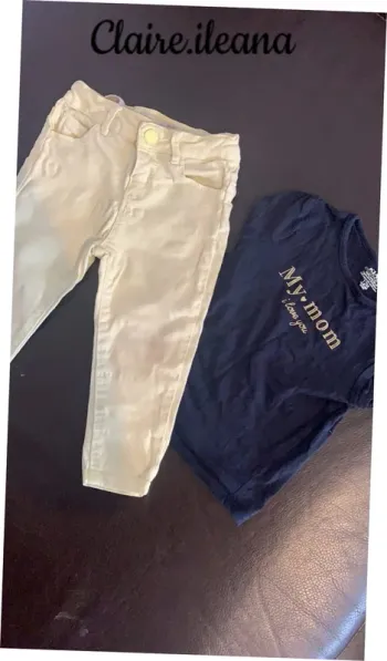 🛑ensemble jean jaune Zara t-shirt🛑12mois