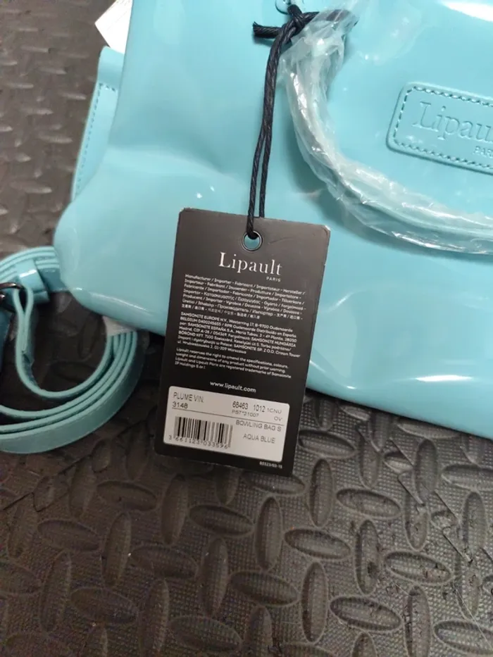 Sac à main Lipault x Samsonite bleu turquoise style bowling neuf - photo numéro 4