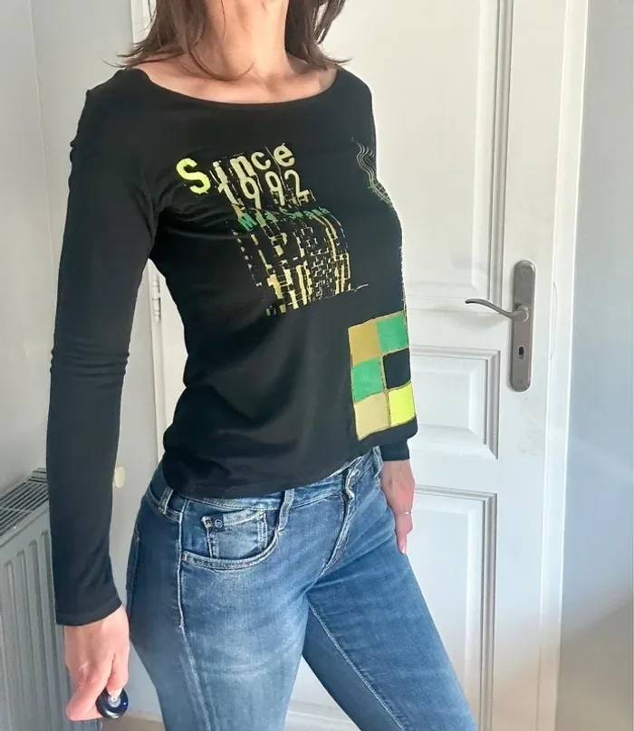 louse manches longues imprimé graphique – Mia Soana (T38 / M)