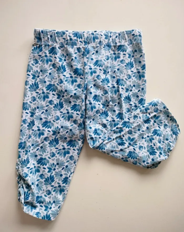 (e) legging fleurs bleues Tissaia 3ans