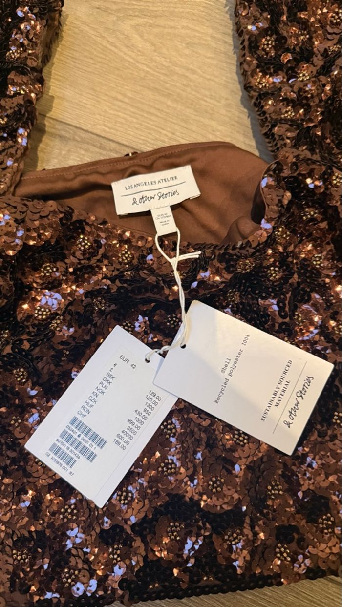 Haut crop top sequins 42 neuf - photo numéro 6