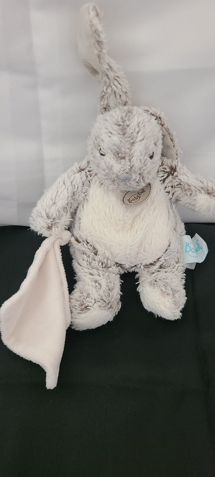 Doudou Mouchoir Lapin 🐰 Rabbit Baby Nat Très Doux Marron Beige