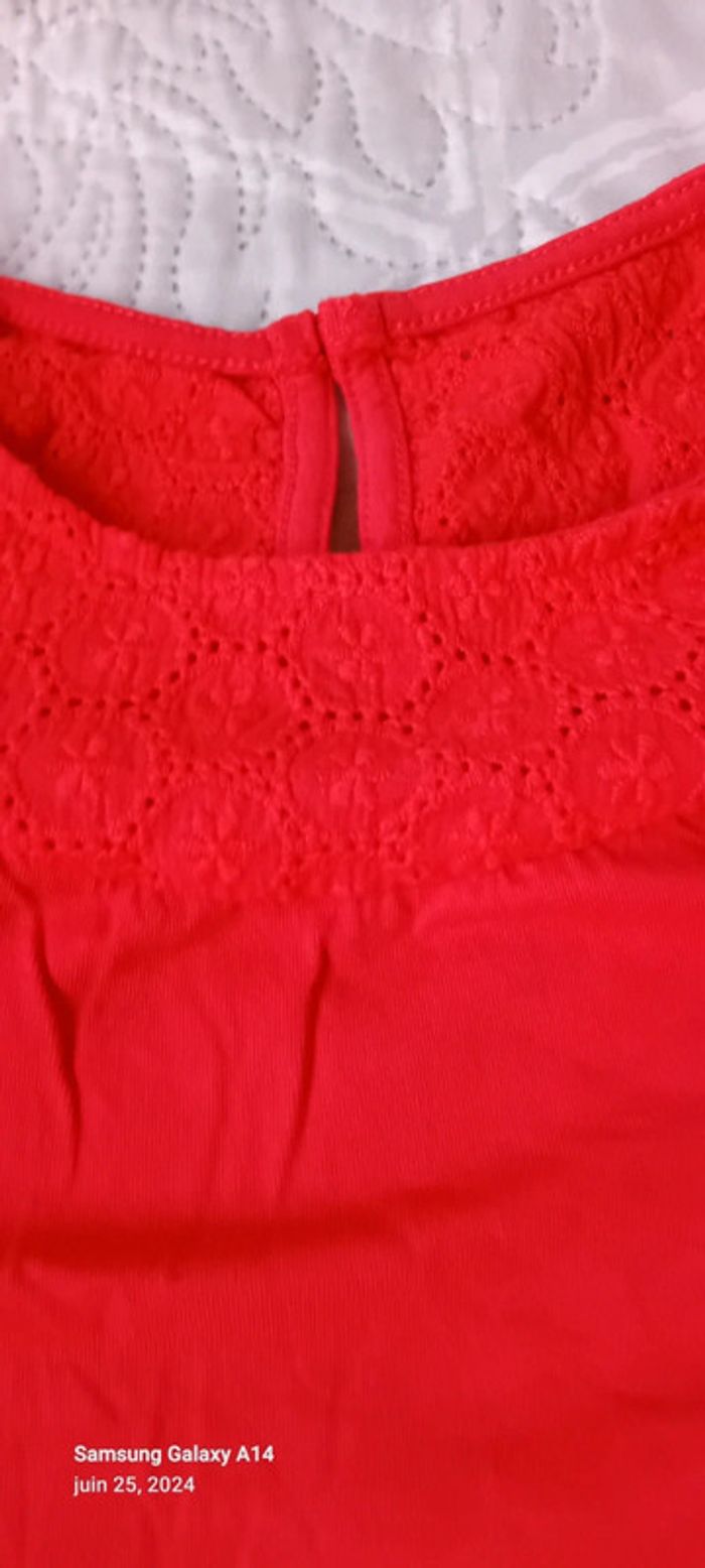 Tunique débardeur avec broderies rouge fille 10 ans vert baudet - photo numéro 4