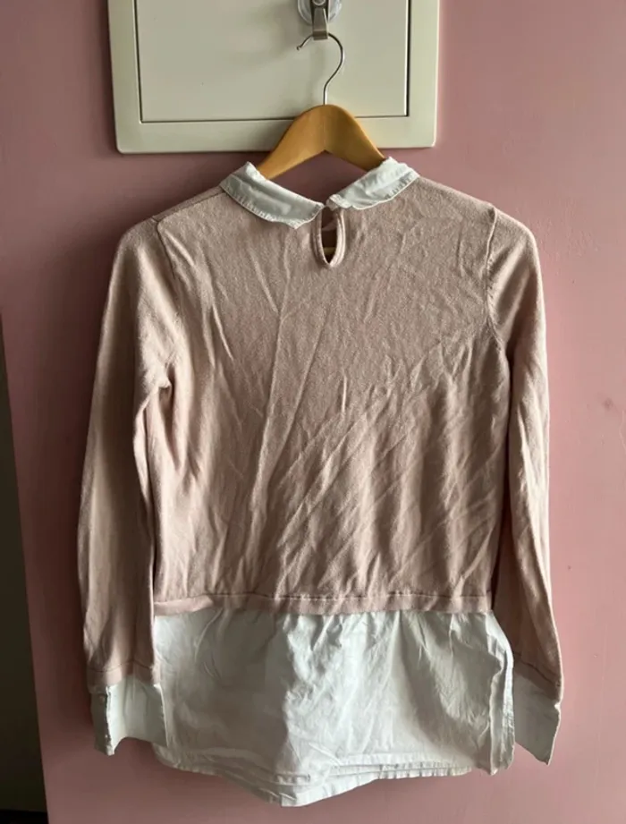 Lot deux pull chemise rose et gris mignon - photo numéro 9