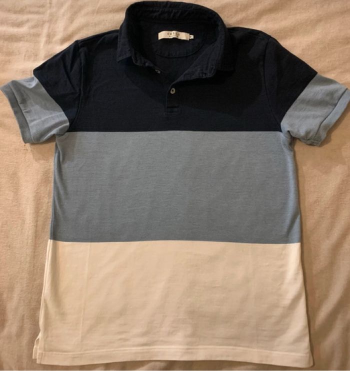 Joli polo Celio Bleu et Blanc