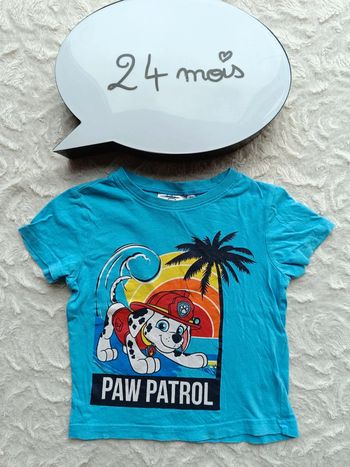 Tee shirt chemise manches courtes Garçon 24 mois Markus Nickelodeon Paw Patrol Pat patrouille