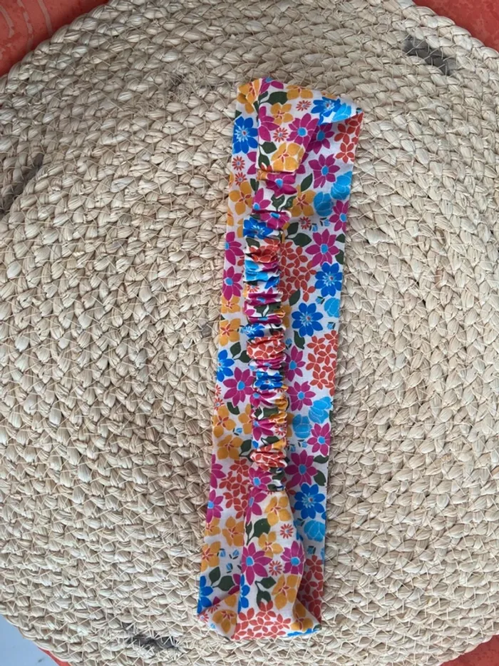 Bandeau cheveux fleurs multicolores - photo numéro 2