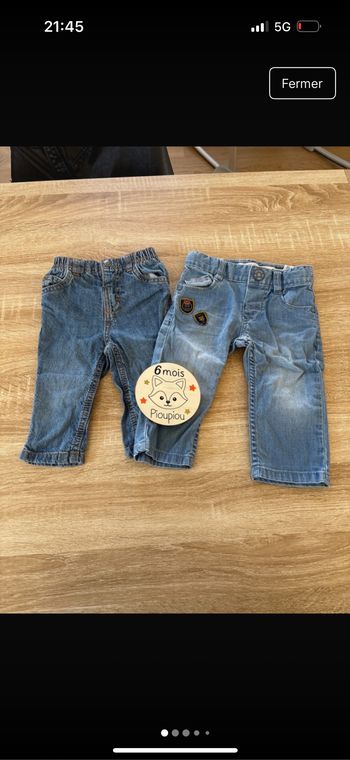 Lot de 2 jeans 6 mois très bon état 1 Orchestra 1 IKKS