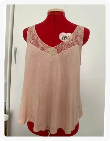Débardeur fluide rose dos dentelle Kiabi